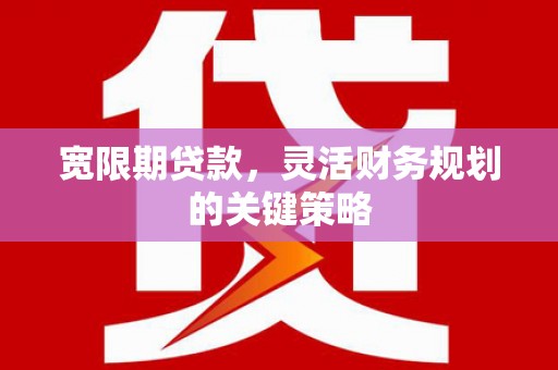 高平宽限期贷款，灵活财务规划的关键策略