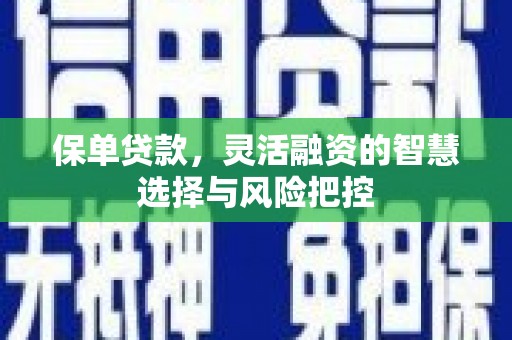 高平保单贷款，灵活融资的智慧选择与风险把控