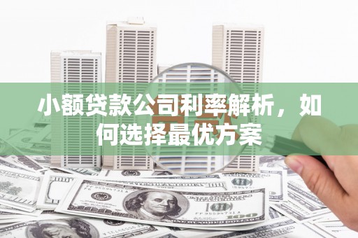高平小额贷款公司利率解析，如何选择最优方案