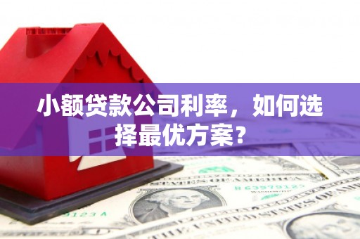 高平小额贷款公司利率，如何选择最优方案？