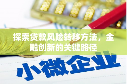 高平探索贷款风险转移方法，金融创新的关键路径