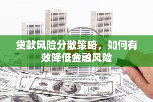 高平贷款风险分散策略，如何有效降低金融风险