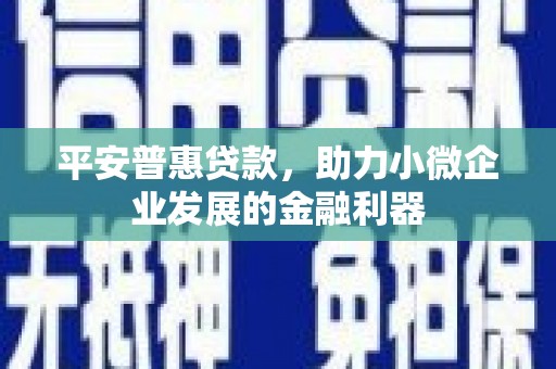高平平安普惠贷款，助力小微企业发展的金融利器