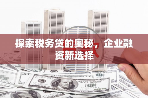 高平探索税务贷的奥秘，企业融资新选择